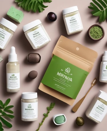 A vibrant display of natural health products.