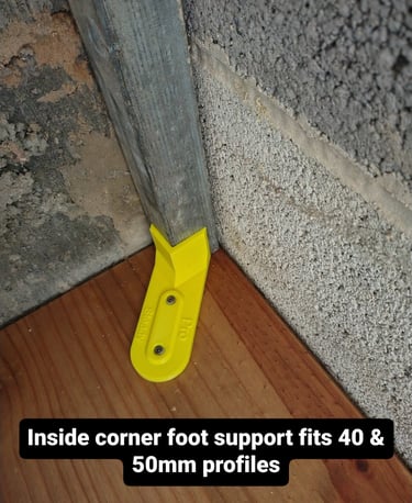 Inside corner foot support which fits both 40 & 50mm profiles
