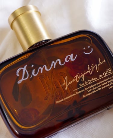 Engraved perfume bottle with name for a brand activation by Handwritten by Belle.