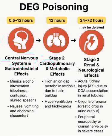 Toxic effects of DEG poisoning