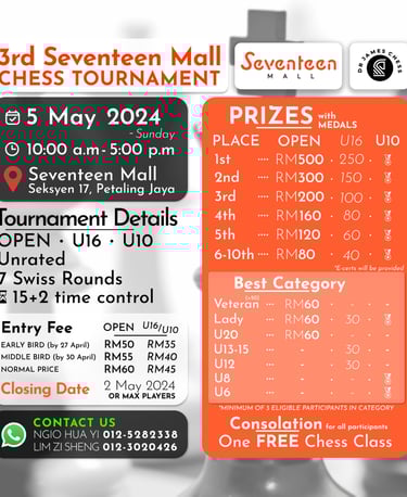 3rd Seventeen Mall Malaysia Chess Tournament 2024 Catur Malaysia