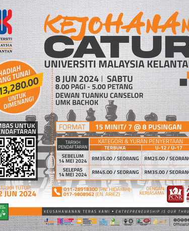 Kejohanan Catur Universiti Malaysia Kelantan 2024. Malaysia Chess Tournament