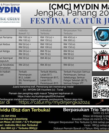 [CMC] Festival Catur June MYDIN Mall Jengka 2024 Catur Malaysia Chess Tournament