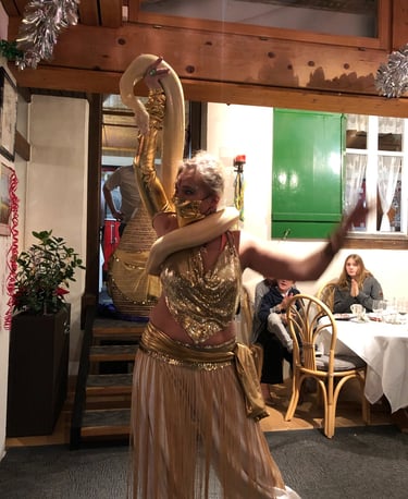 Snake charmer at hotel Lindenhof Brienz for the New Year's Eve Celebration