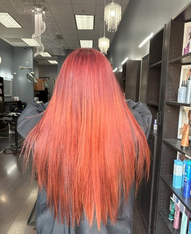 long straight red highlights
