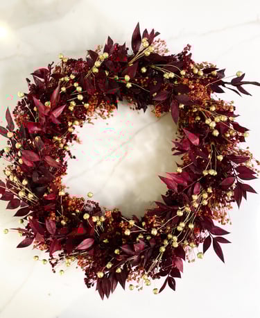 couronne fleurs séchées noël