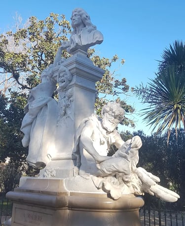 Statue parc Molière - ARNOULD MTDP - Taille de pierre - Pézenas - Hérault