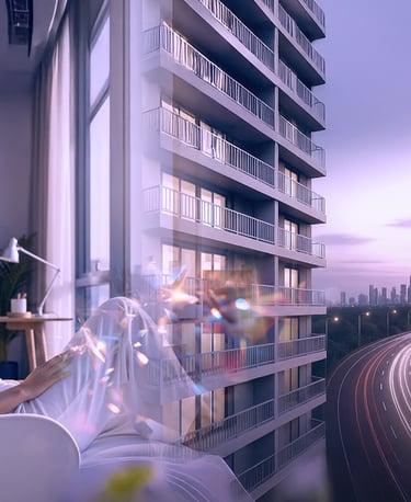 a woman sitting on a chair with headphones on