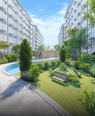 a park bench in a park with a bench and a bench