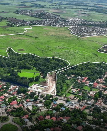 a large green field with a large green field and a large green field