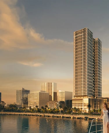 a man and woman standing on a boat in the water