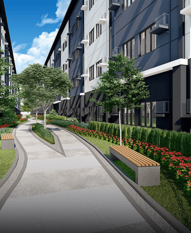 a park like area with a bench and a bench