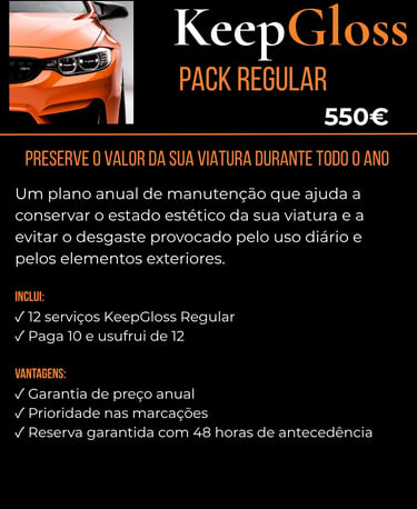 Pack Regular da KeepGloss para manutenção periódica da sua viatura em Aveiro.