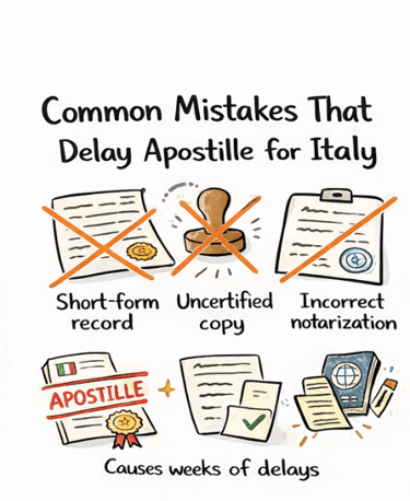 Common Mistake That Delay Apostille For Italy