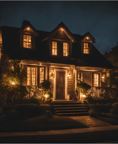 House with backup power keeping lights on during powercut