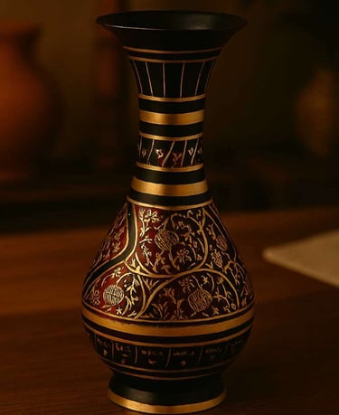 a vase with a decorative pattern on it