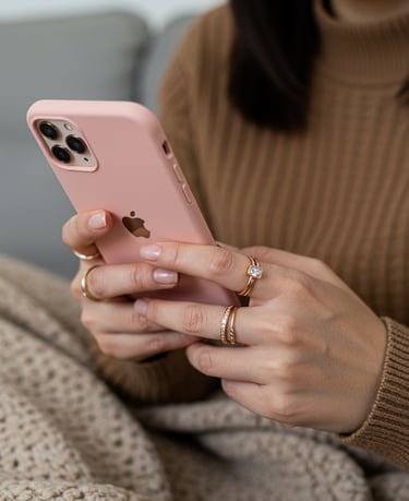 e-commerce entrepreneur using iPhone