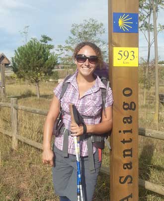 Pilgrim on the Camino de Santiago by KM 593