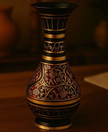 a vase with a decorative pattern on it