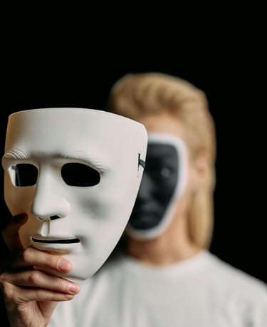 girl with mask and personality disorders