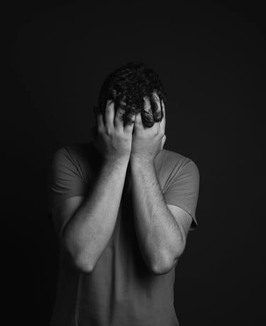 depressed man with mood disorders