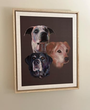3 dogs are shown in this picture