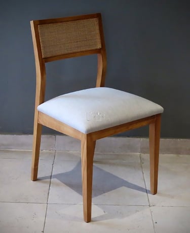 silla madera tapizada esterilla