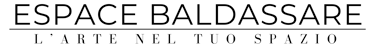 Espace Baldassare logo with the slogan L'arte nel tuo spazio in elegant black typography.