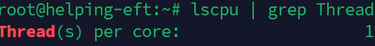 lscpu grep Thread output