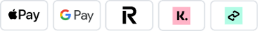 Payment methods apple, google, revolut, klarna, clearpay