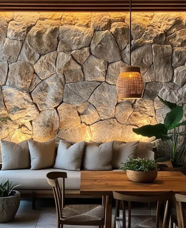 dış mekân taş duvar uygulaması kültür taşı kaplama