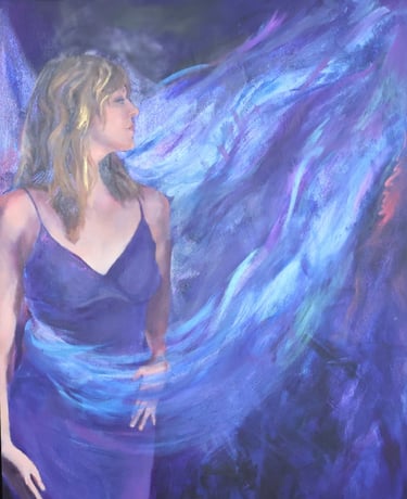 Spiritual portrait artwork honoring presence and inner radiance