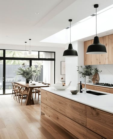 Geniş çalışma alanı sunan mutfak tasarımı uygulaması