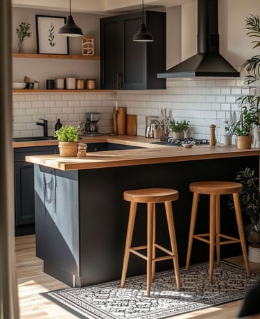 Açık renklerle ferahlatılmış mutfak tasarımı örneği