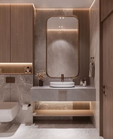 banyo tadilatı ile yenilenmiş duş alanı