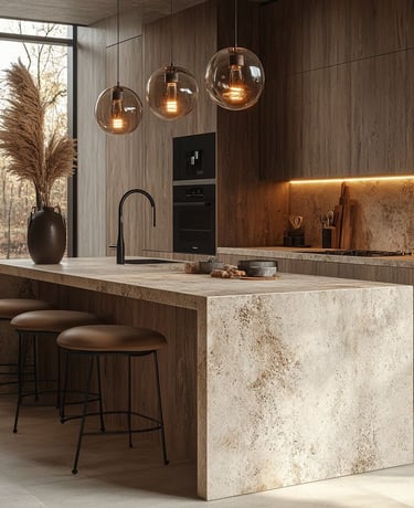 Düzenli yerleşime sahip fonksiyonel mutfak alanı