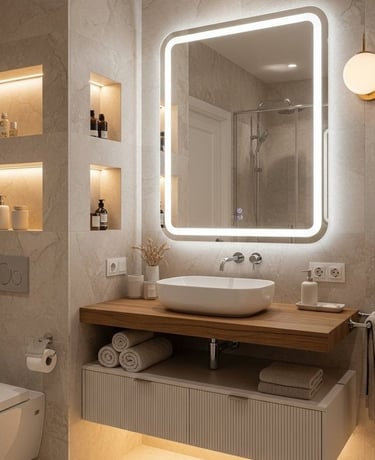 modern banyo tasarımı sonrası iç mekân görünümü