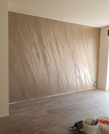 dekoratif boya ile tasarlanmış salon