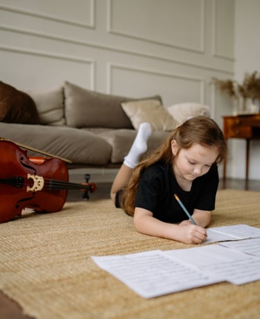 a kid writing