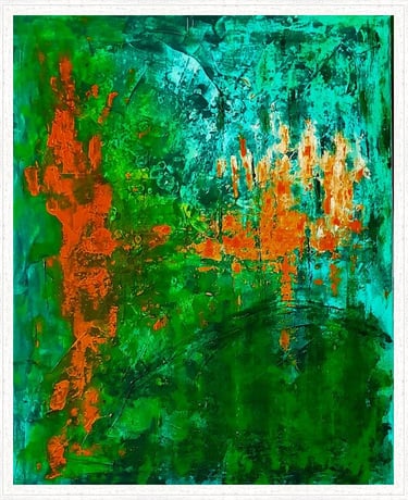 Peinture abstraite gestuelle explorant le contraste entre lumière et obscurité