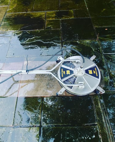 pressure washing using a surface cleaner