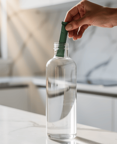 Préparation 01 Origin - glissez un probiopod 01 Origin dans la bouteille