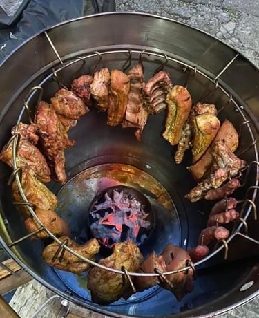 deliciosa carne en candelabro parrilla