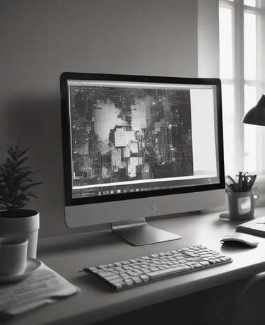 Close-up of hands sketching wireframes on paper next to a coffee cup.