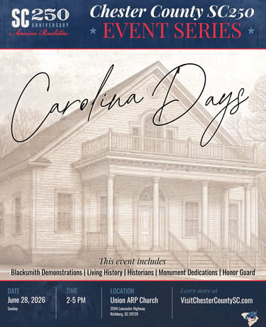 Poster showing detaild for caolina days an american revolution event
