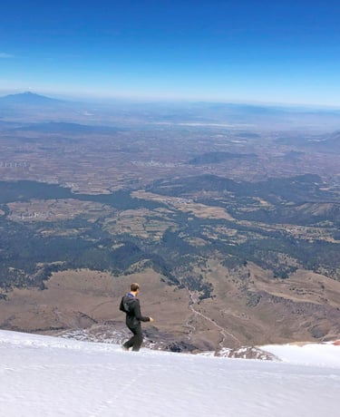 Airplane-Like View from the volcano Pico de Orizaba, Puebla, Mexico