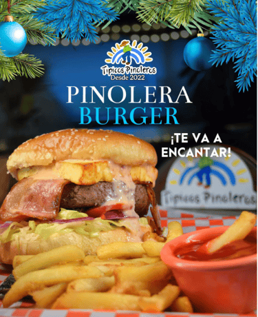 Pinolera Burger en Típicos Pinoleros