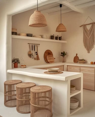 Günlük kullanıma uygun planlanmış modern mutfak alanı