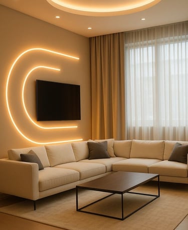 şık detaylara sahip asma tavan tavan dekorasyonu