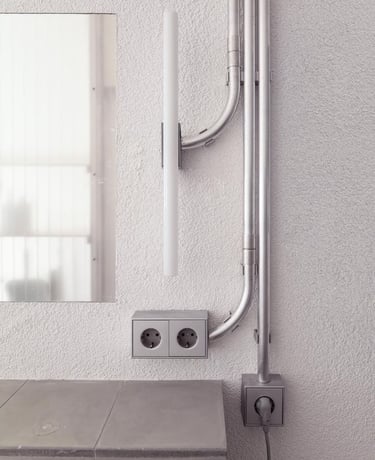 banyo ve mutfak için planlanan su tesisatı altyapı detayı